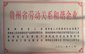喜訊！川恒股份榮獲 “2021年度貴州省勞動(dòng)關(guān)系和諧企業(yè)” 稱號